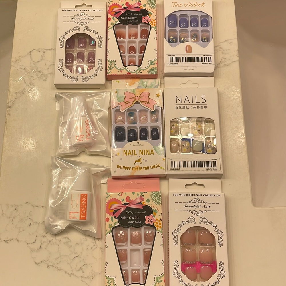 Brand new nails and glues